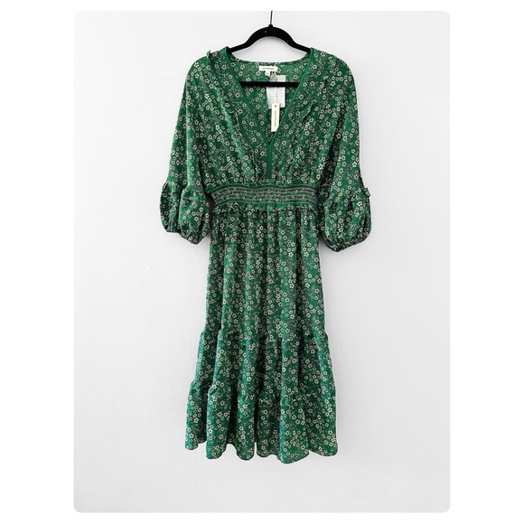★ NWT Max Studio V-Neck Empire Waist Dress - Green ★ - Picture 6 of 17